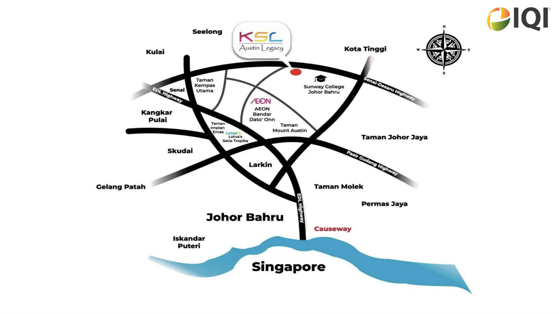 KSL Austin Legacy location map, Seri Austin, Johor Bahru