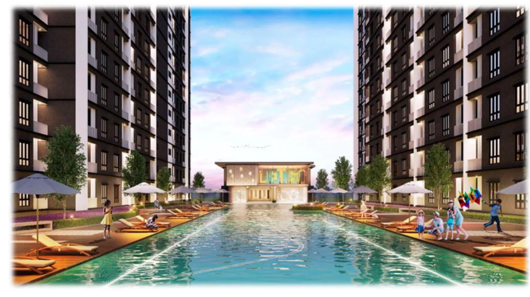 KSL Austin Legacy swimming pool deck between the two towers